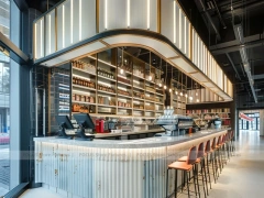 Black White Coffee Bar Corner Layout