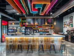 Black White Coffee Bar Corner Layout