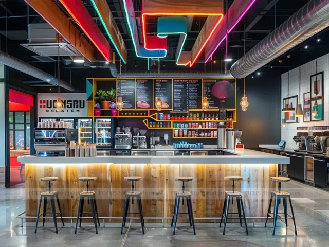 Black White Coffee Bar Corner Layout