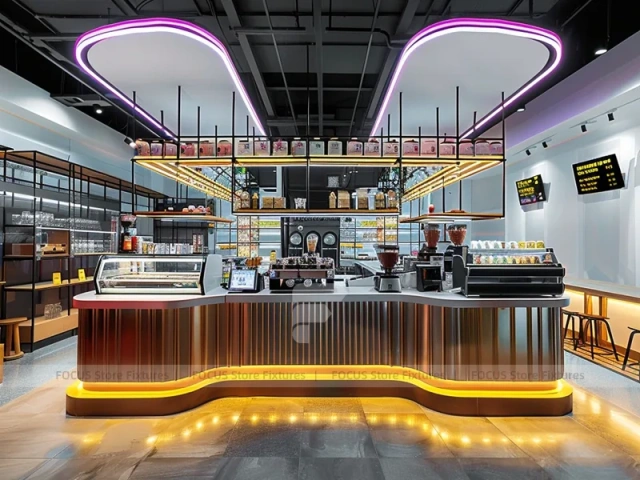 Black White Coffee Bar Corner Layout