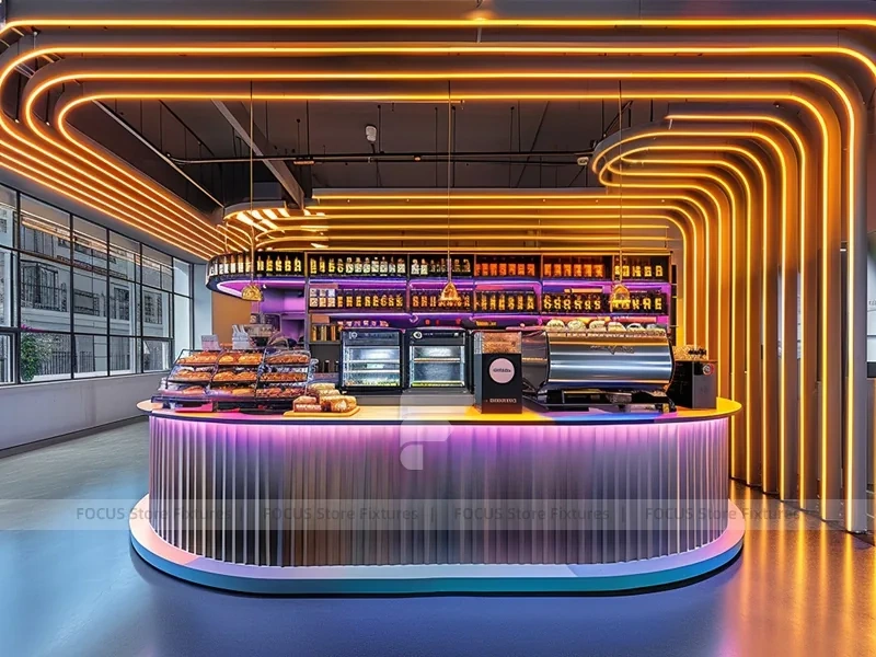 Black White Coffee Bar Corner Layout