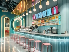 Black White Coffee Bar Seating Counter