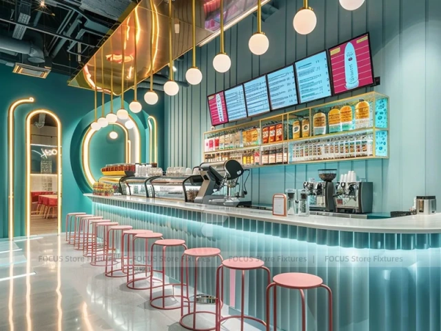 Black White Coffee Bar Seating Counter