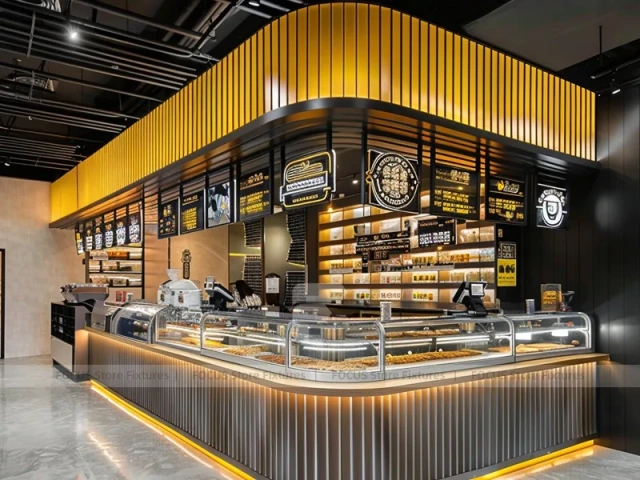 Black White Coffee Bar Seating Counter