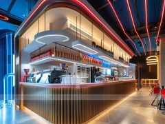 Black White Coffee Bar Seating Counter
