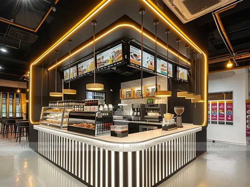 Black White Coffee Kiosk Counter