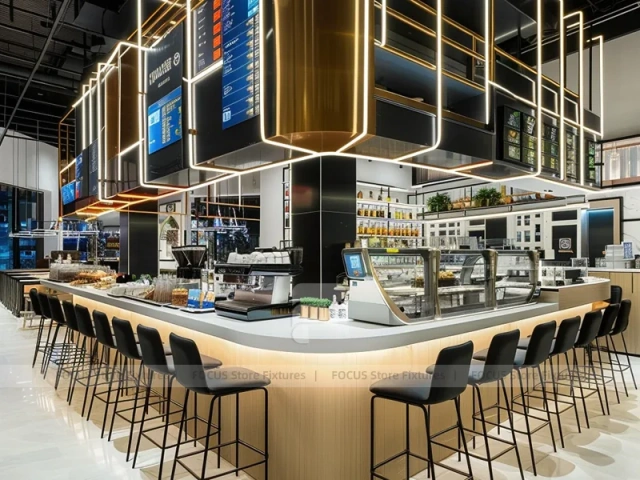 Black White Coffee Kiosk Counter
