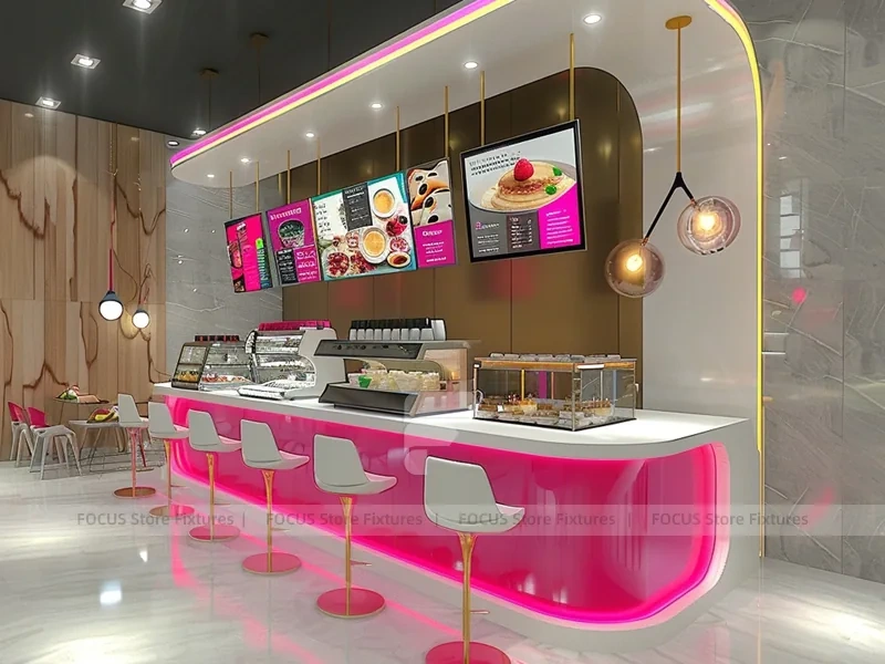 Black White Coffee Kiosk Counter