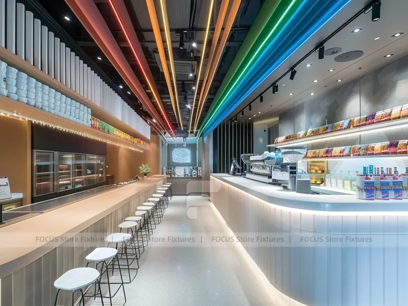 Black White Coffee Kiosk Counter