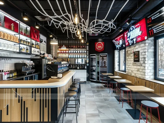 Black Wood Coffee Bar Seating Layout
