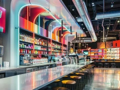 Black Wood Coffee Bar Seating Layout