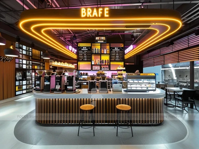 Black Wood Coffee Bar Seating Layout