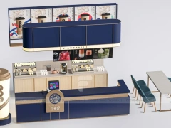 Blue Beverage Kiosk Island Counter