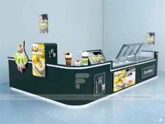 Blue Beverage Shop Counter Elevation