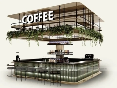 Blue Coffee Shop Counter Elevation