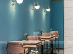 Blue Floral Milk Tea Shop Seating Layout