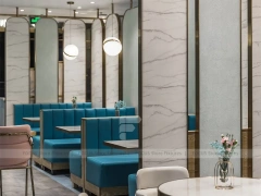 Blue Floral Milk Tea Shop Seating Layout
