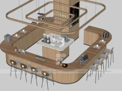 Blue Ice Cream Beverage Kiosk Layout