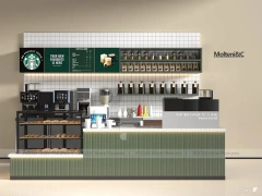 Blue Ice Cream Beverage Kiosk Layout