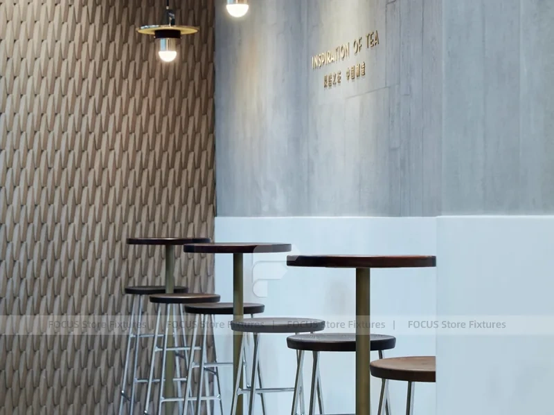 Blue Milk Tea Shop Exterior Facade