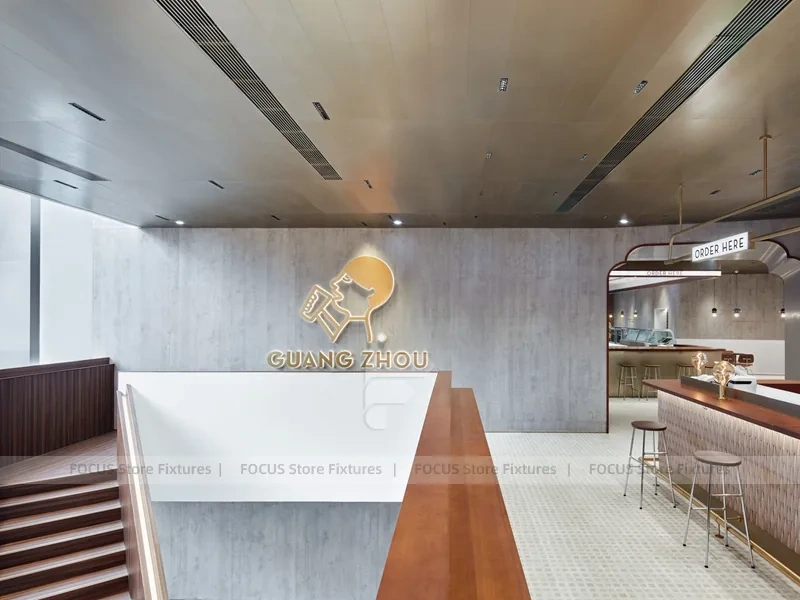 Blue Milk Tea Shop Exterior Facade