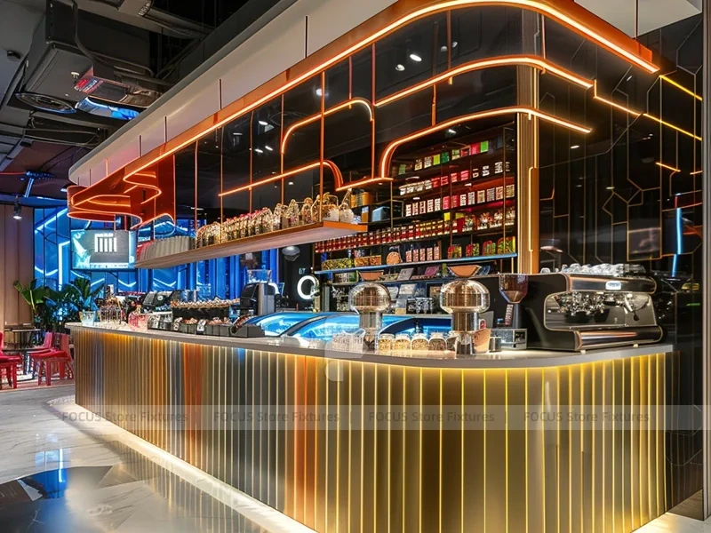 Blue Red Beverage Back Bar Layout