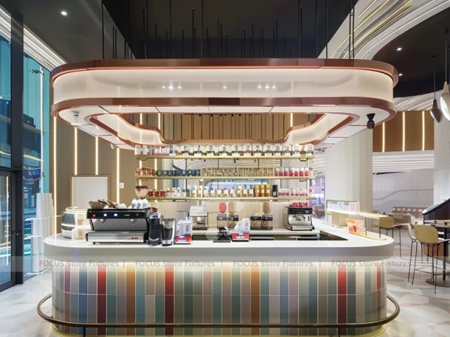 Blue Red Beverage Back Bar Layout