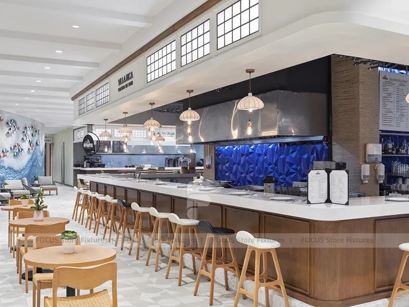 Blue Tile Beverage Bar Island Counter