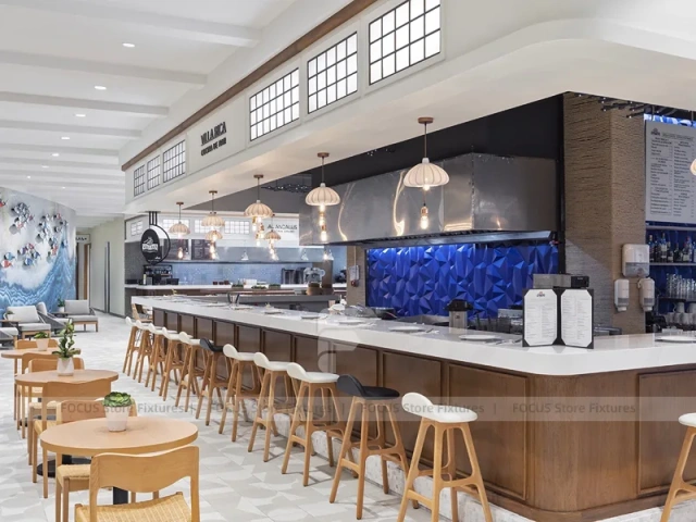 Blue Tile Beverage Bar Island Counter
