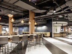 Blue Tile Beverage Bar Island Counter