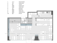 Blue White Beverage Cafe Seating Layout
