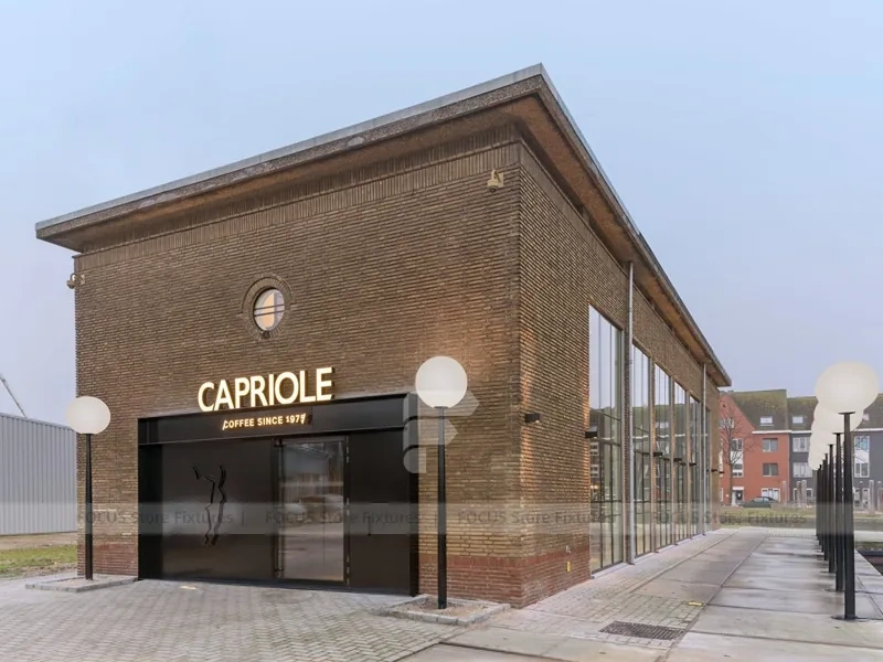 Brick Coffee Shop Exterior Storefront Design