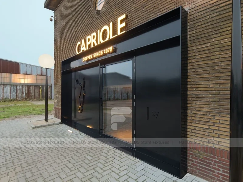 Brick Coffee Shop Exterior Storefront Design