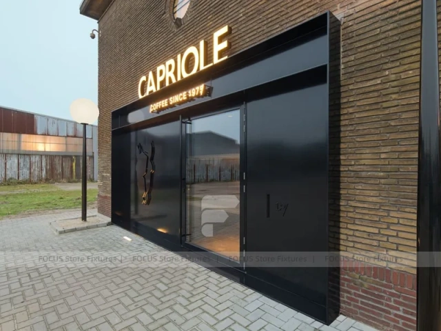 Brick Coffee Shop Exterior Storefront Design