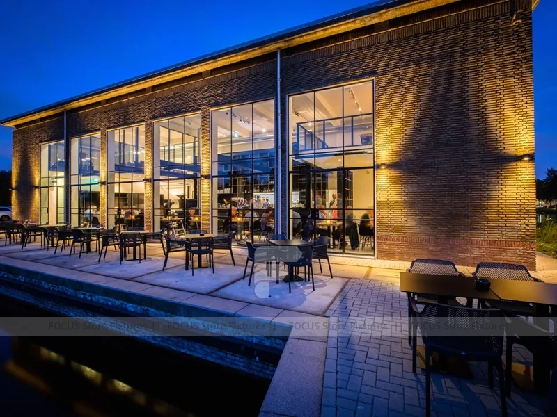 Brick Coffee Shop Exterior Storefront Design