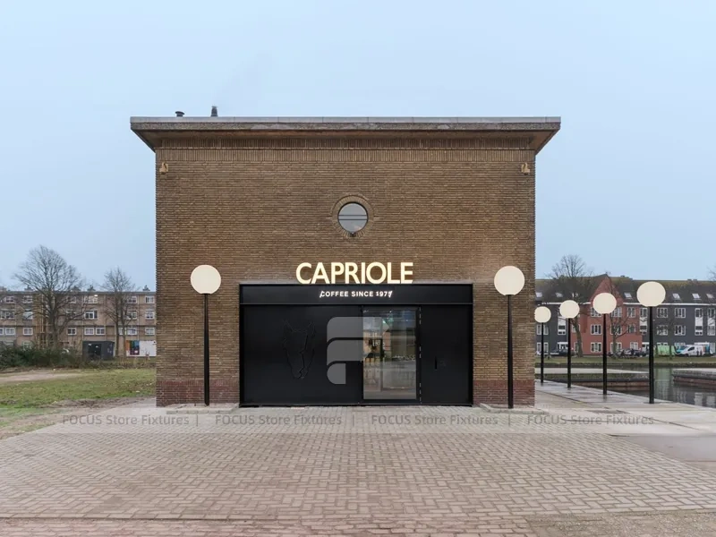 Brick Coffee Shop Exterior Storefront Design