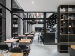 Brick Coffee Shop Exterior Storefront Design