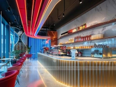 Brown White Coffee Island Bar Layout