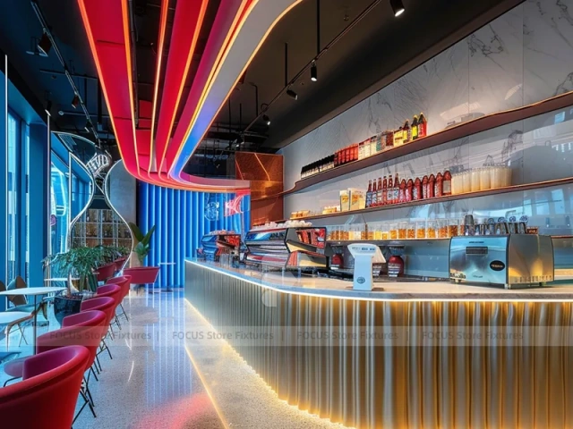 Brown White Coffee Island Bar Layout