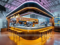 Brown White Coffee Island Bar Layout