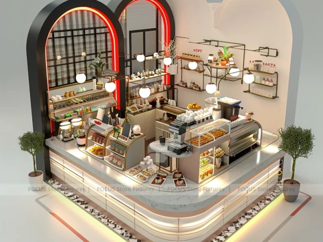 Compact Dessert Beverage Kiosk Counter