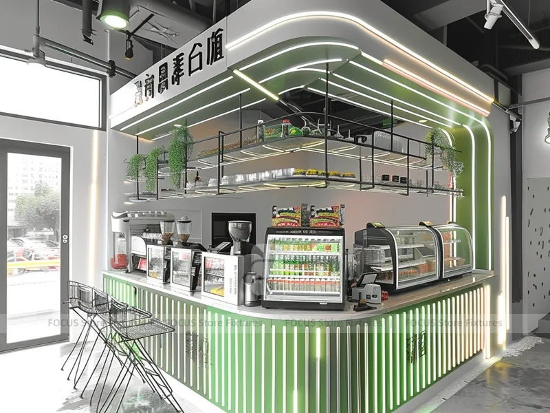 Compact Dessert Beverage Kiosk Counter