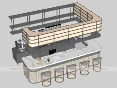 Cream Tea Bar Island Counter Layout