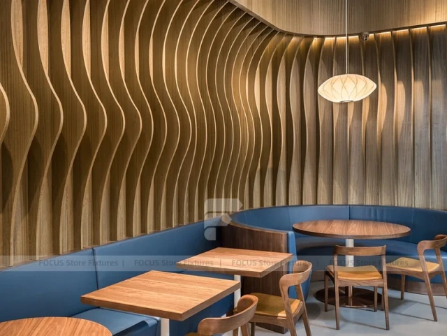 Curved White Bakery Coffee Counter Layout