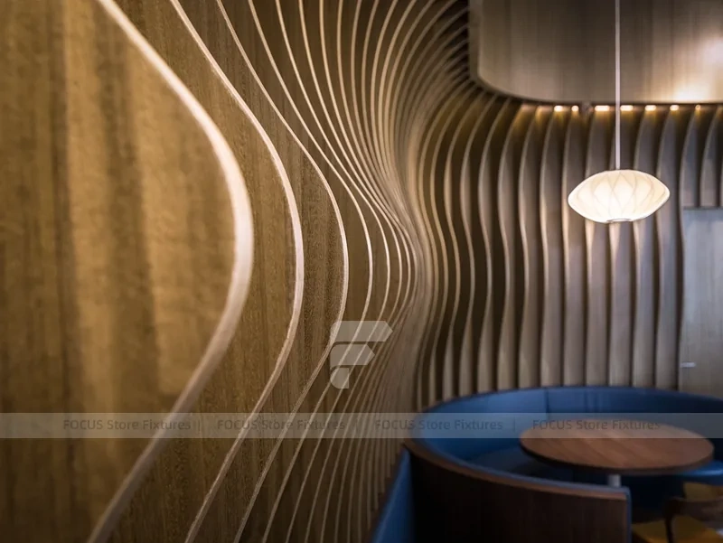 Curved White Bakery Coffee Counter Layout