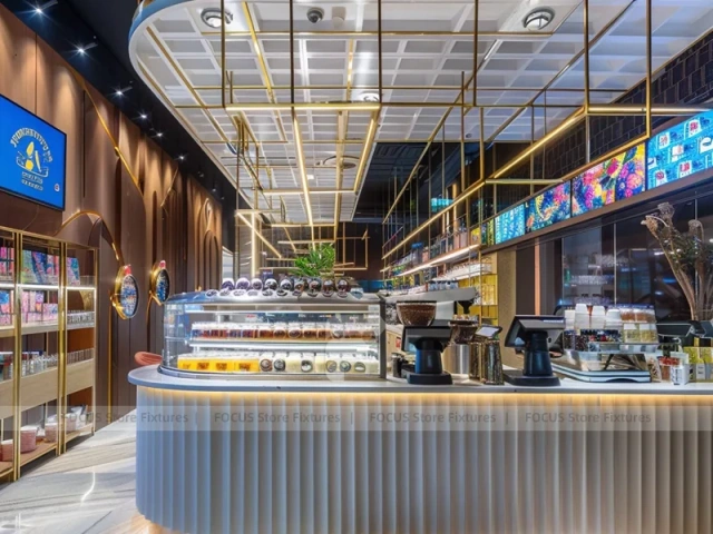 Dark Bakery Coffee Display Counter