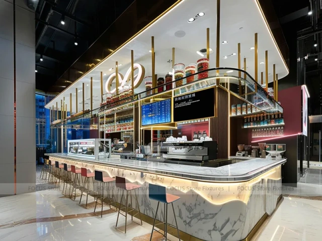 Dark Bakery Coffee Display Counter