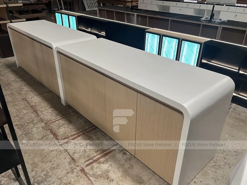 Dark Beverage Back Bar Refrigerator Counter
