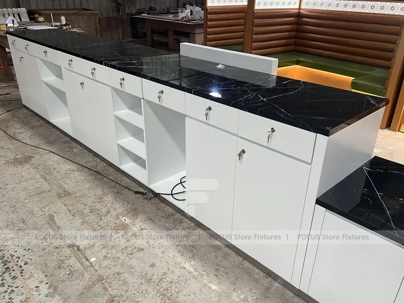 Dark Beverage Back Bar Refrigerator Counter