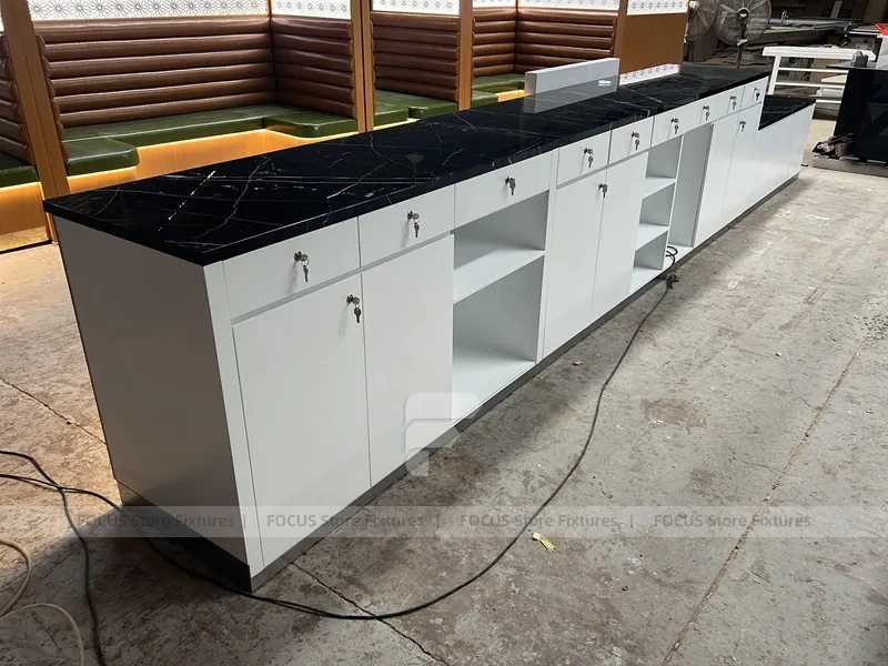 Dark Beverage Back Bar Refrigerator Counter